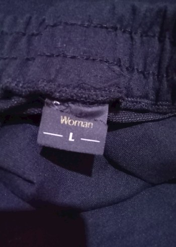 Kadın Siyah Rahat Kesim Midi Kumaş eşortman - Görsel 4