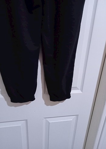 Kadın Siyah Rahat Kesim Midi Kumaş eşortman - Görsel 3