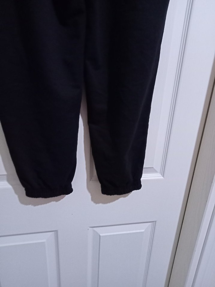 Kadın Siyah Rahat Kesim Midi Kumaş eşortman - Görsel 3