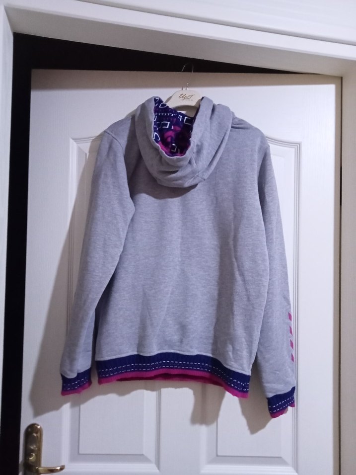 kadın Gri Sweatshirt ve Eşofman Takımı - Görsel 3