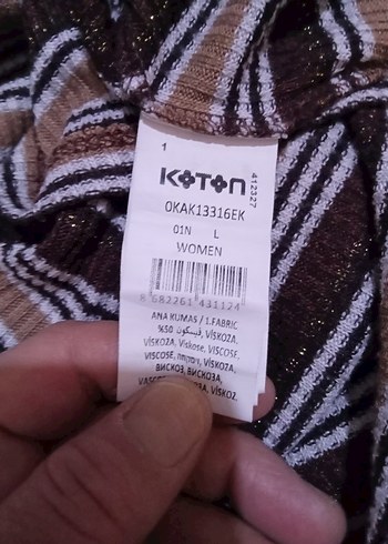 Çizgili Boğazlı Kahverengi Triko Kazak kadın - Görsel 5