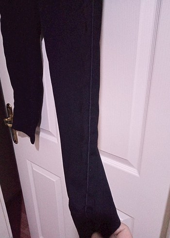 Siyah Salaş Kadın Kumaş Pantolon - Görsel 2