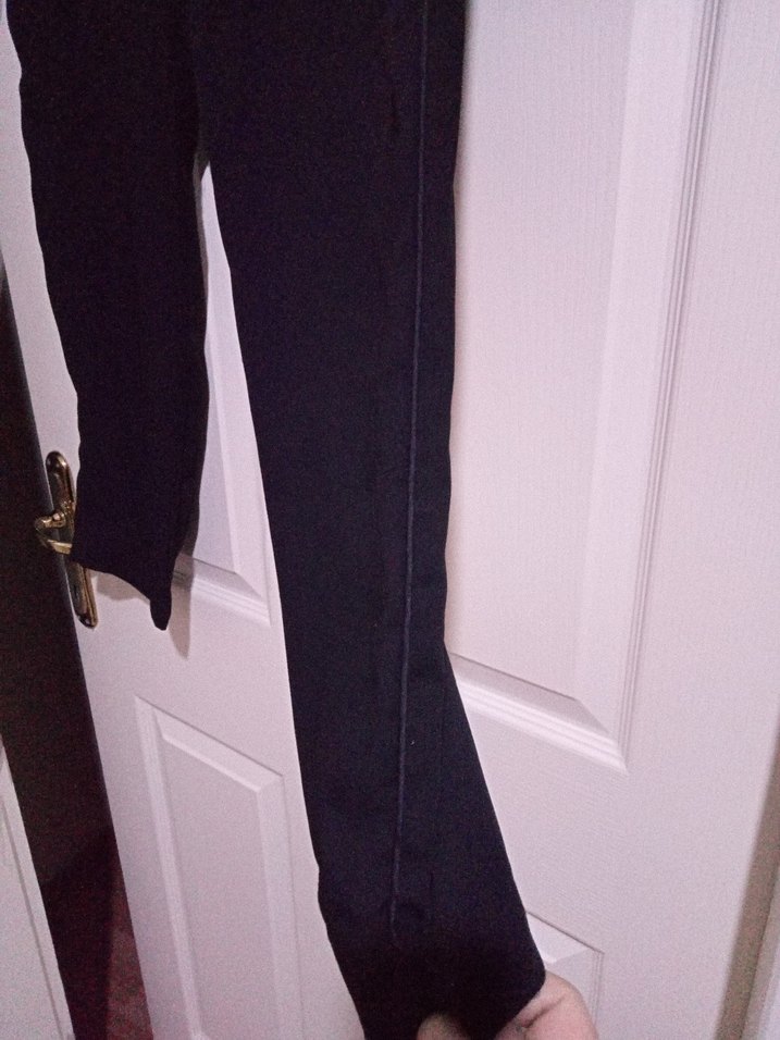 Siyah Salaş Kadın Kumaş Pantolon - Görsel 2