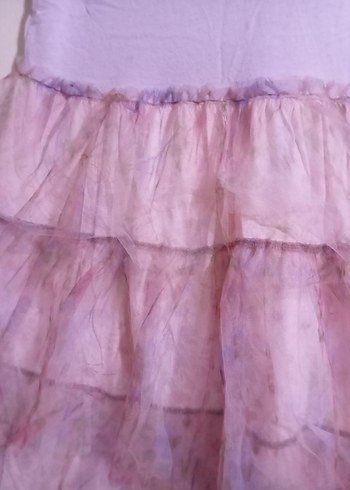 Kız Çocuk Mor Tül Katlı Elbise - Görsel 3