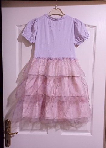 Kız Çocuk Mor Tül Katlı Elbise - Görsel 5