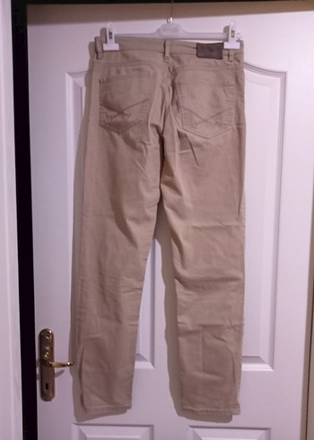 Erkek Bej Keten Rahat Kesim Pantolon - Görsel 3