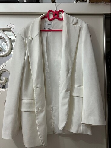 bershka beyaz blazer ceket