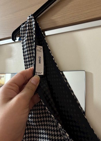 Siyah Ekose Mango Elbise - Görsel 3