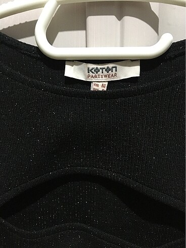 Koton Koton düğün kına partywear kolleksiyonu siyah simli bluz tişört