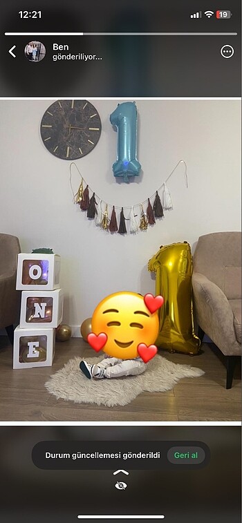 1 yaş doğum günü konsept