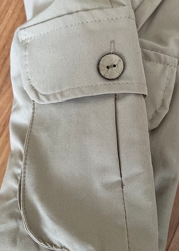 Düğmeli Bej kız çocuk kargo Kumaş Pantolon - Görsel 6