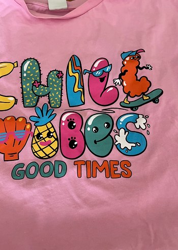 Pembe Kız Tişörtü, Kısa Kollu, Pamuklu takım - Görsel 4