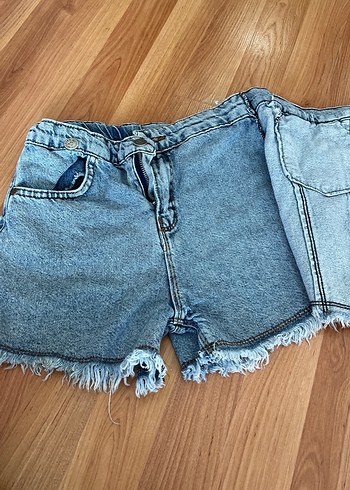 Kız çıcuk Düğmeli Mini Kot Şort etek - Görsel 2