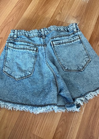 Kız çıcuk Düğmeli Mini Kot Şort etek - Görsel 3