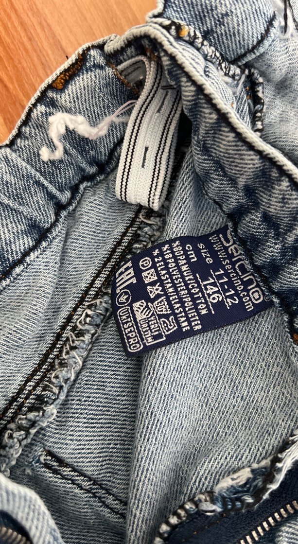 Kız çıcuk Düğmeli Mini Kot Şort etek - Görsel 4