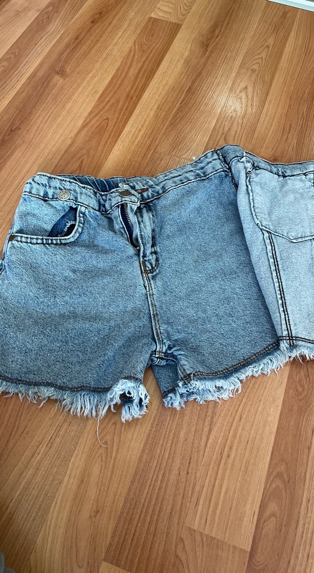 Kız çıcuk Düğmeli Mini Kot Şort etek - Görsel 2