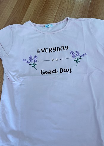 Toz pembe Baskılı Kız Tişörtü, Kısa Kollu - Görsel 2