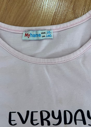 Toz pembe Baskılı Kız Tişörtü, Kısa Kollu - Görsel 4