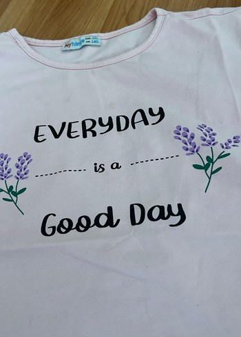 Toz pembe Baskılı Kız Tişörtü, Kısa Kollu - Görsel 3