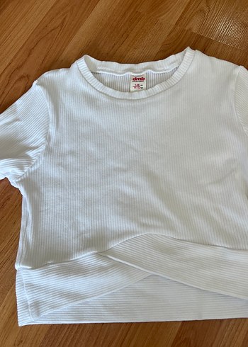 Beyaz kız Çocuk crop tişört - Görsel 2