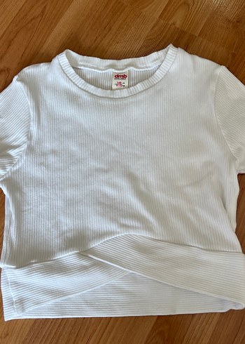 Beyaz kız Çocuk crop tişört - Görsel 5