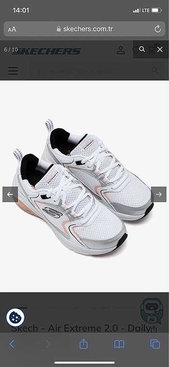 38,5 Beden beyaz Renk Skech Air Extreme 2.0 Daily 149652 spor ayakkabı 38,5