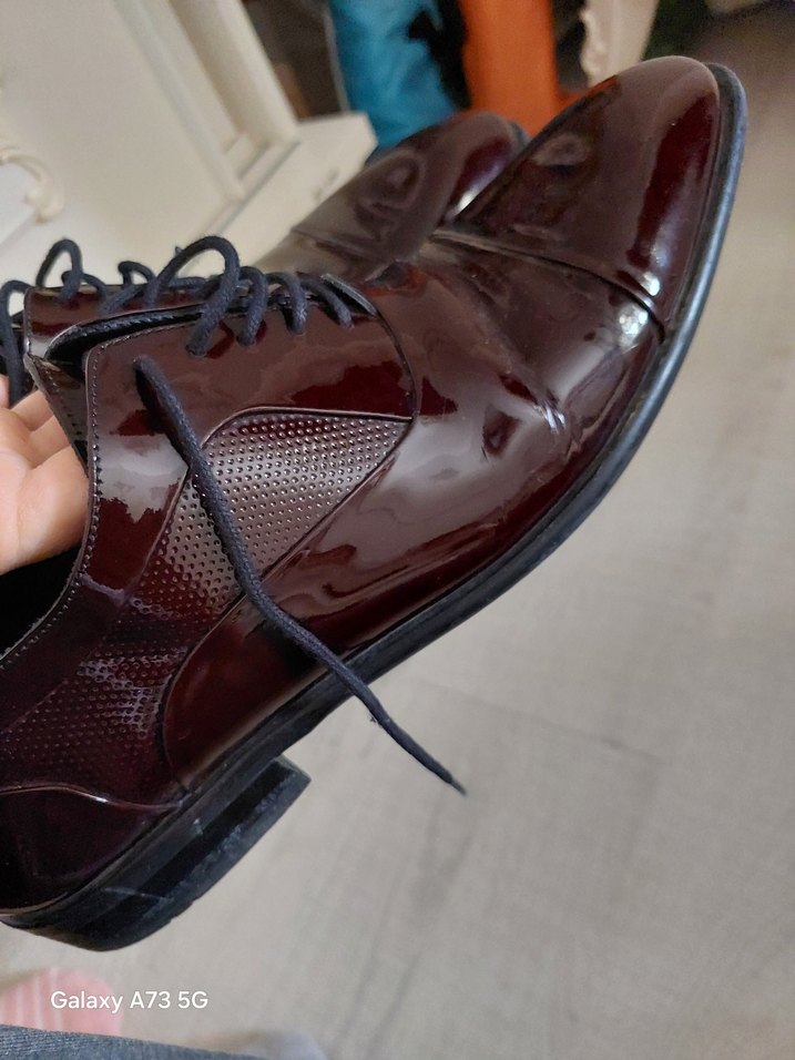 Bordo Parlak Modern Klasik Erkek Ayakkabı - Görsel 2