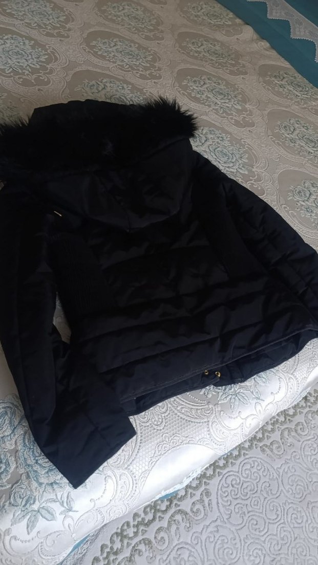 Kadın Siyah Kürklü Kış Montu - Görsel 2