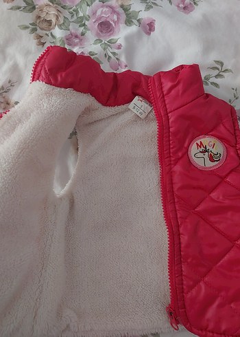 Kız Çocuk Pembe Sıcak Yelek - Görsel 3