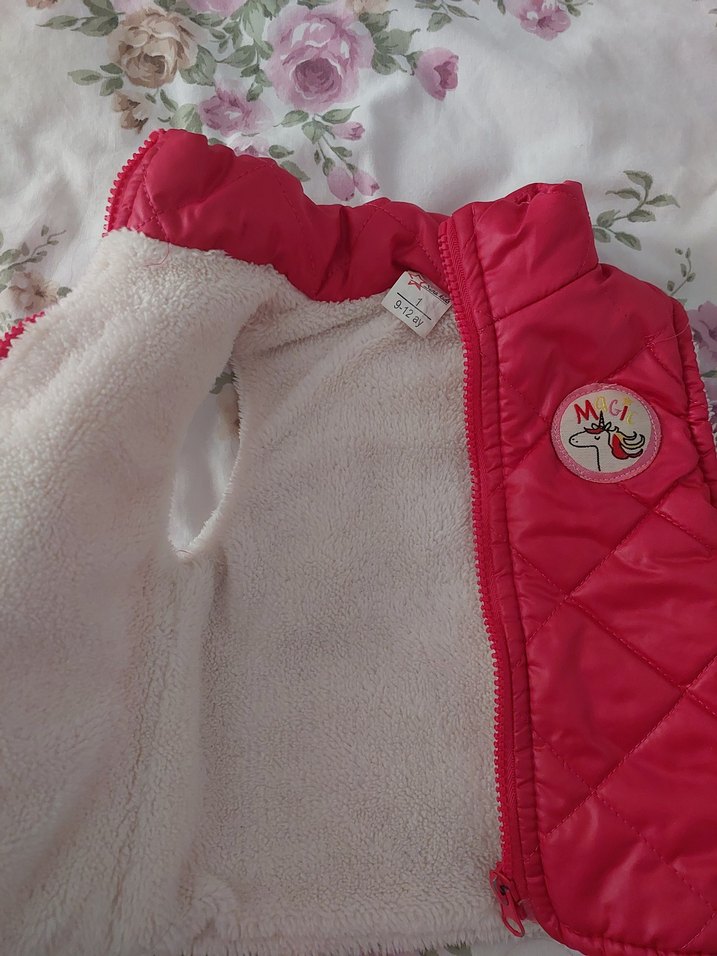 Kız Çocuk Pembe Sıcak Yelek - Görsel 3