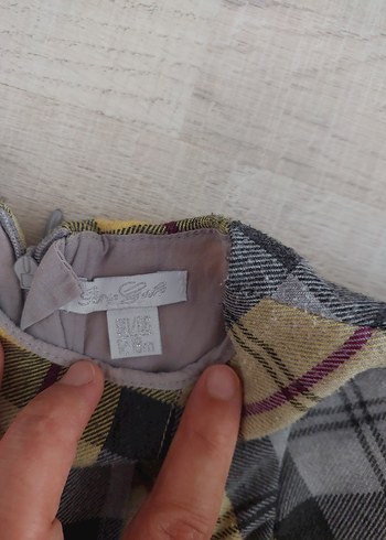 Kız Çocuk Ekose Desenli Fırfırlı Elbise - Görsel 3