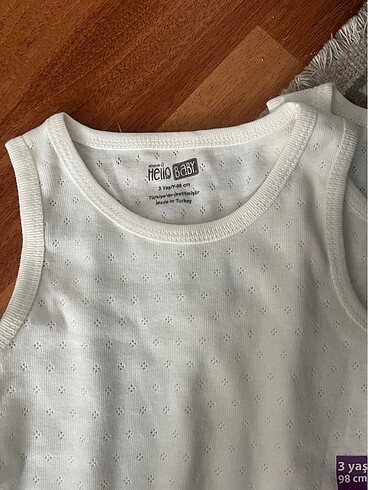 HelloBaby Jakarlı etiketli yazlık body zıbın 2 li 3 yaş