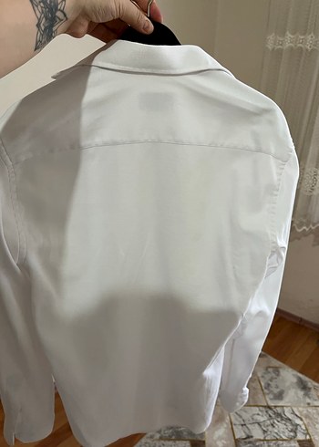 Beyaz Klasik Keten Erkek Gömlek - Görsel 3