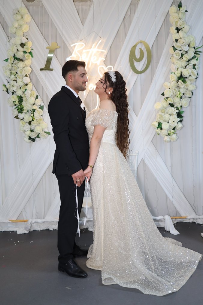 Boncuk İşlemeli Straplez Midi Nişanlık ,Söz,Nikah - Görsel 5