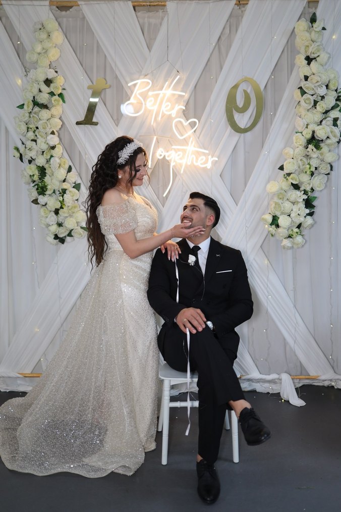 Boncuk İşlemeli Straplez Midi Nişanlık ,Söz,Nikah - Görsel 3