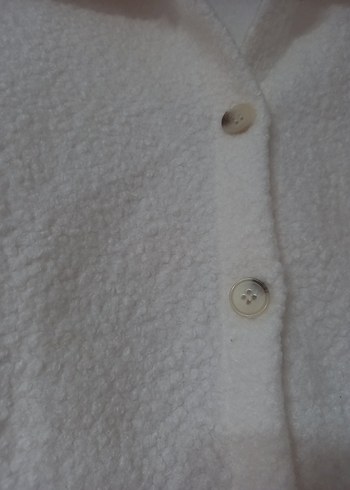 Düğmeli Beyaz Kadın Midi Kışlık Kaban - Görsel 6