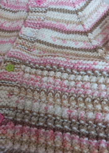 Kız Çocuk Bohem Kısa Kollu Örgü Hırka - Görsel 4