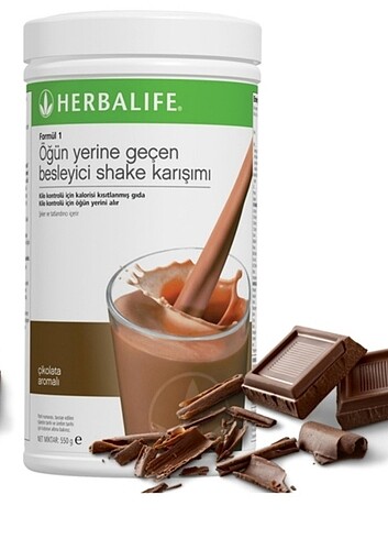 Shake herbalife çikolat ya da vanilyalı 