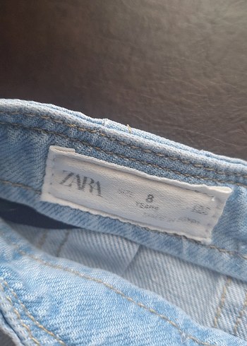 8 Yaş Beden mavi Renk Kız çocuk Mavi Denim Pilili Midi Etek