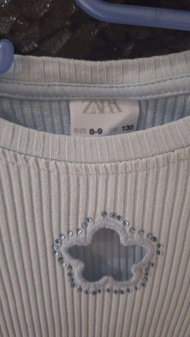 Kız Çocuk mavi Baskılı Kısa Kollu Tişört - Görsel 4