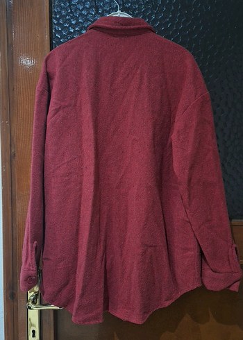 Bordo Düğmeli Uzun Kollu Kadın Gömlek - Görsel 4