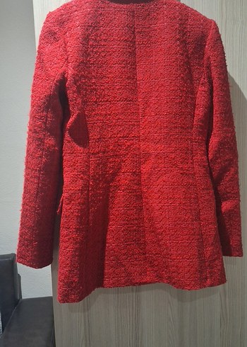 Kadın Parlak Kırmızı Blazer Ceket - Görsel 5