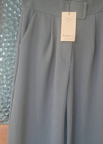 Kadın Likralı Cırt Kapama antarsit Palazzo Pantolon - Görsel 2