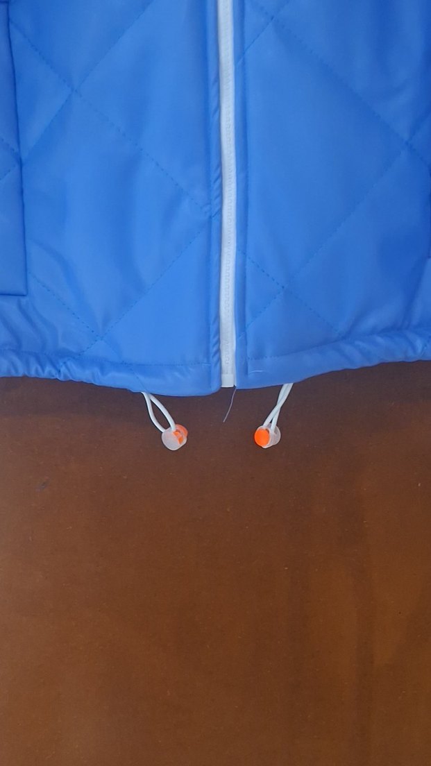 Mavi Kadın Kısa Mont Kapüşonlu Fermuarlı - Görsel 5