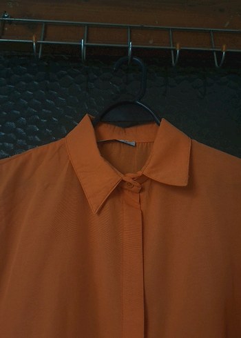 turuncu kadin gömlek - Görsel 3