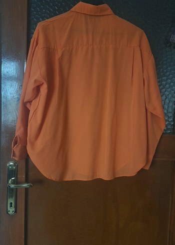 turuncu kadin gömlek - Görsel 4
