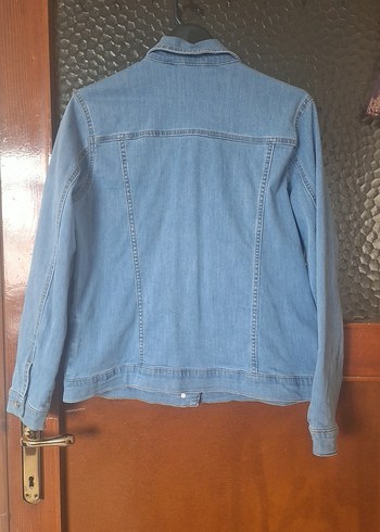 Mavi Düğmeli Kadın Jean Ceket - Görsel 3