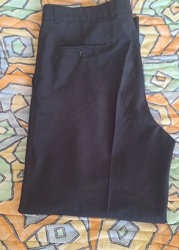 52 Beden kahverengi Renk lacivert Regular Fit Midi Kumaş Pantolon