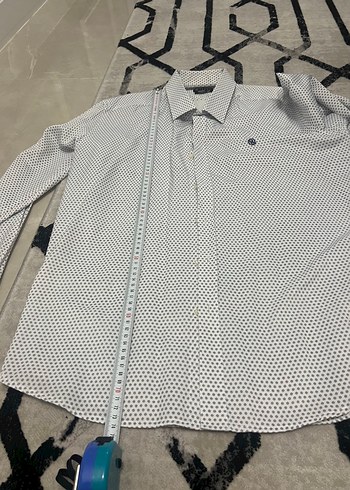 46 Beden beyaz Renk Erkek Beyaz Desenli Regular Fit Gömlek