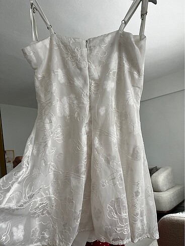 Beyaz mini elbise - Görsel 2
